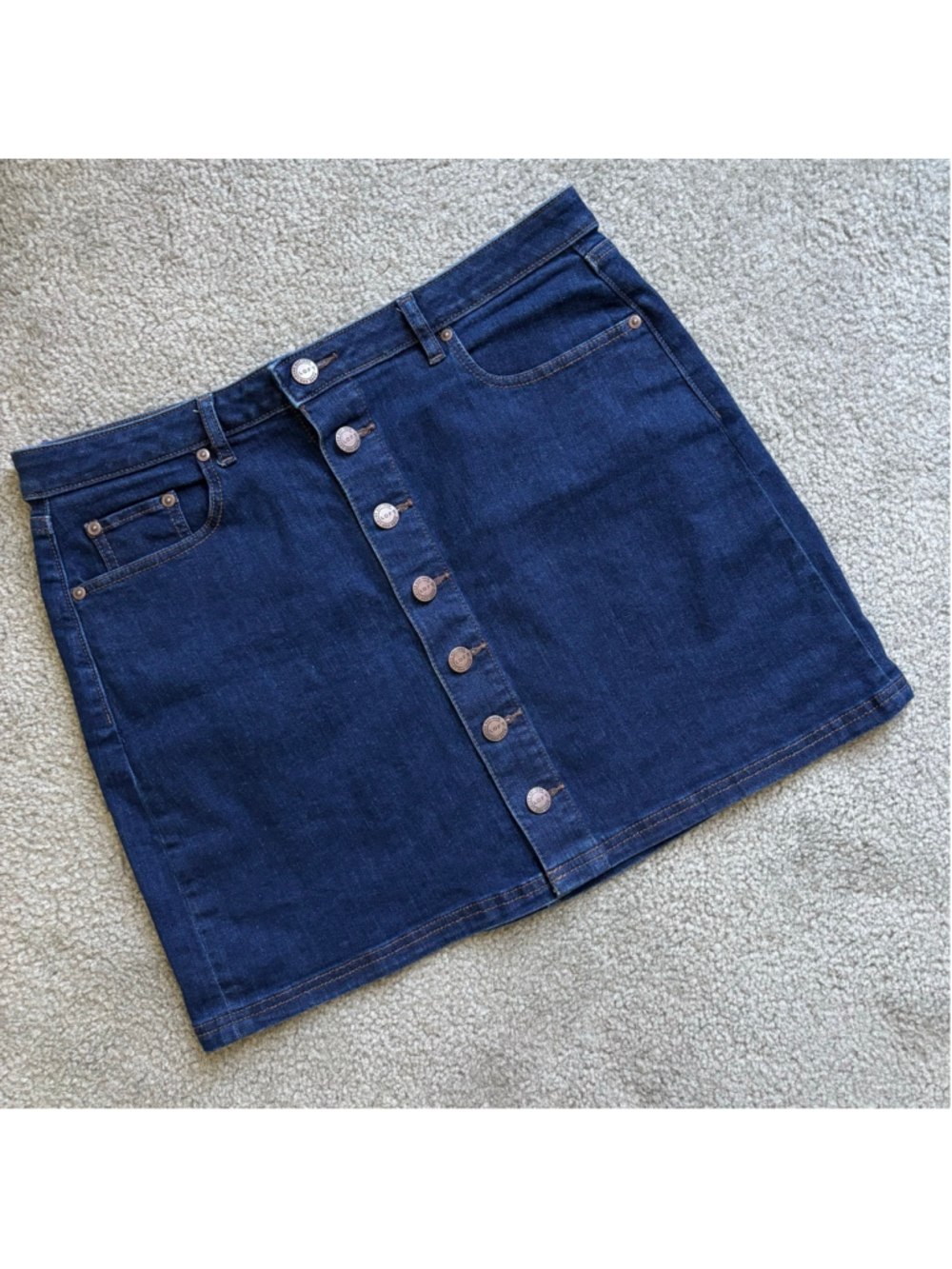 NWOT LOFT Outlet Denim Button Front Mini Skirt | Sz 14